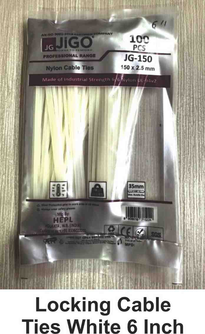 Locking Cable Ties White 6 Inch